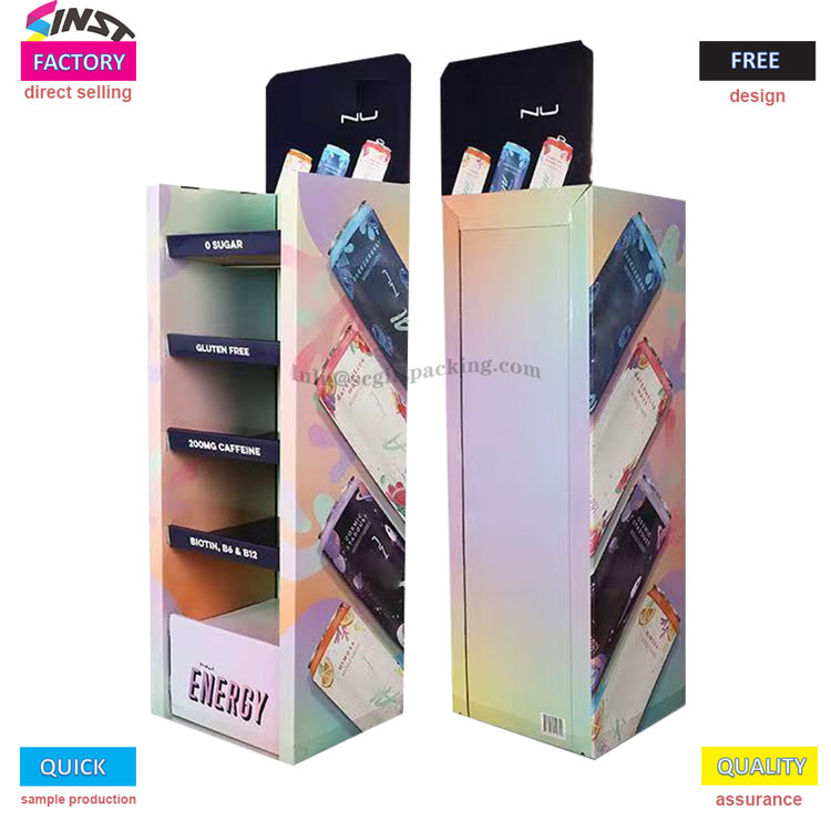 Présentoir pour boissons énergisantes : utiliser la couleur et l'information pour mettre de la « vitalité » aux yeux des clients