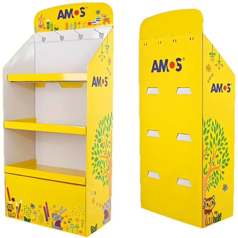 Présentoir en carton de papeterie pour enfants créant un nouveau schéma pour l'affichage amusant des enfants dans les supermarchés