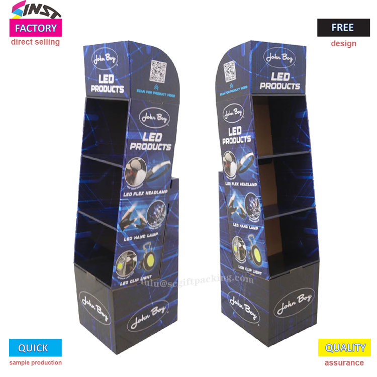 Support d'affichage de carton ondulé de produit de LED pour les produits d'éclairage au détail